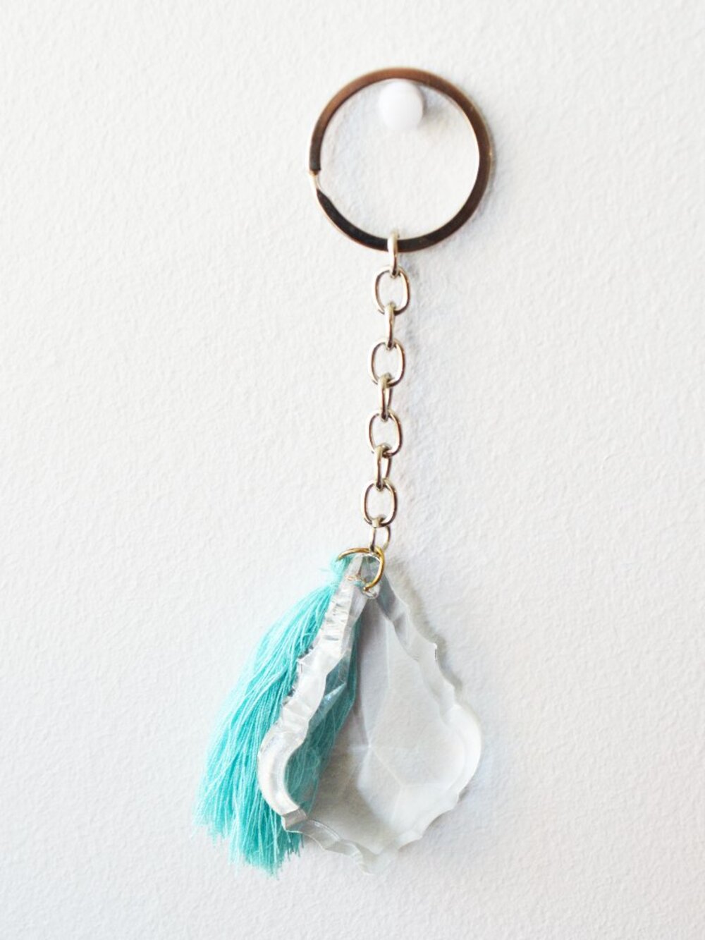 ❤️ Clear Crystal Keychain Faceted Tassel Bag Accessory
